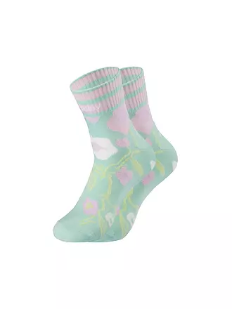 OOLEY | Socken DALHIA FLORAL soft mint | hellblau