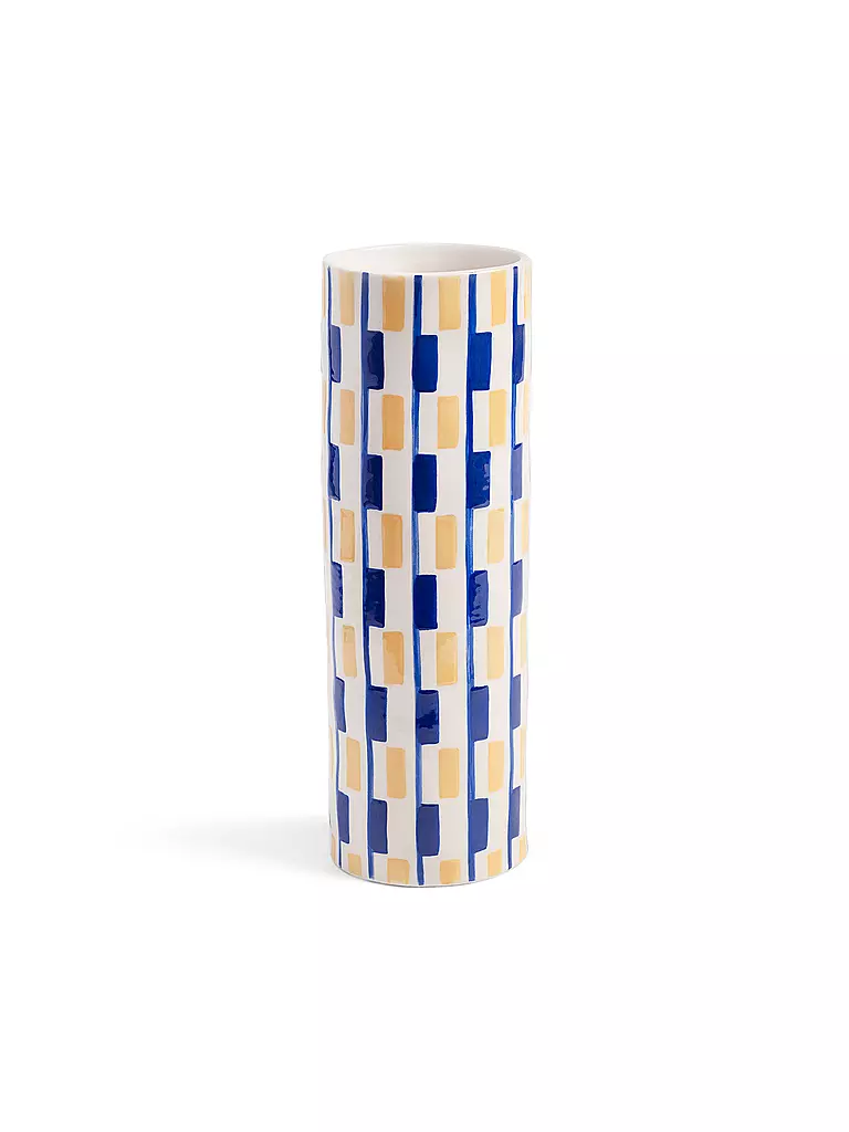 &K AMSTERDAM | Vase CLASH OBLONG Bunt  | blau