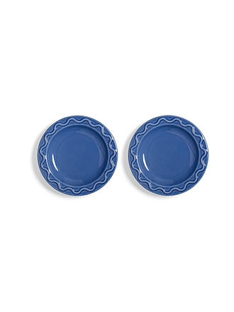 &K AMSTERDAM | Teller Set 2tlg. klein MOCHI 17,5cm Blau  