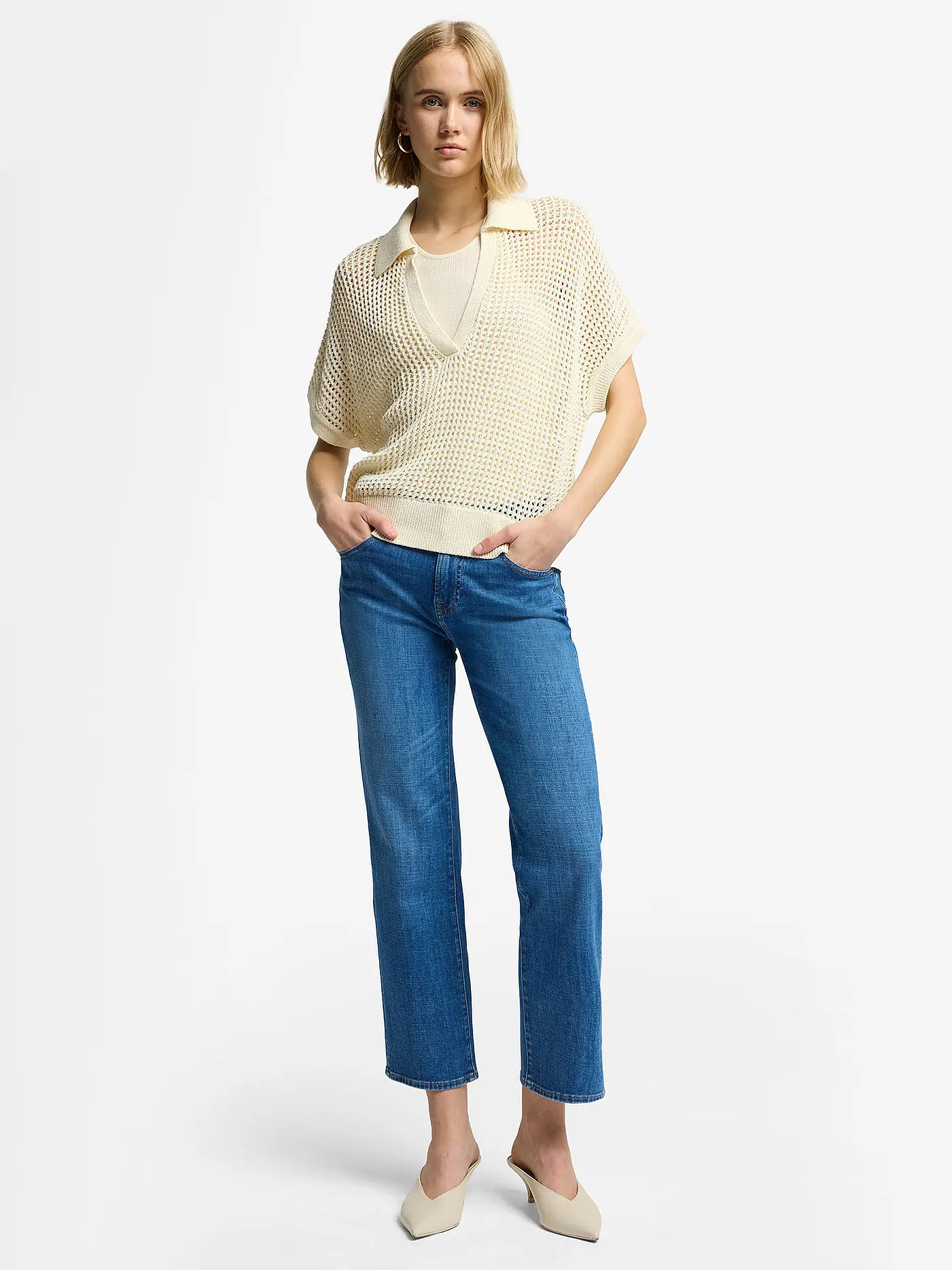 7 FOR ALL MANKIND | Jeans Straight Fit 7/8 CALIE | blau