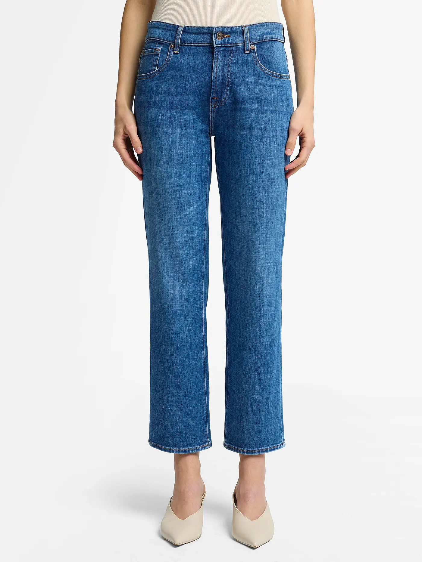 7 FOR ALL MANKIND | Jeans Straight Fit 7/8 CALIE | blau