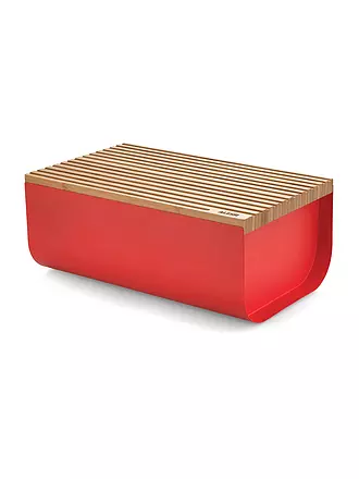 ALESSI | Brotkasten Mattina 34x21cm Rot/Bambus | hellgrau