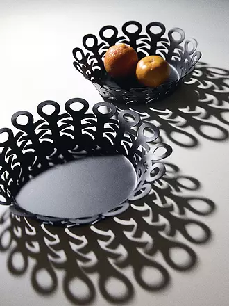 ALESSI | Korbschale VIMINI 27cm Edelstahl Epoxi. Schwarz | weiss