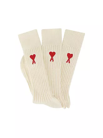 AMI PARIS | Socken 3-er Pkg. off white | schwarz