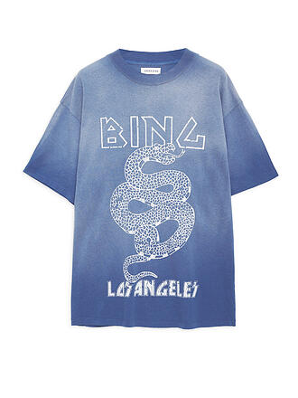 ANINE BING | T-Shirt ASHTON SNAKE | blau