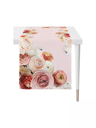 APELT | Tischläufer HAPPY VALENTINE 48x140cm Rosen / Lila | rosa