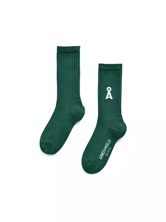 ARMEDANGELS | Socken SAAMUS BOLD scarlet red | dunkelgrün