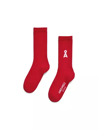 ARMEDANGELS | Socken SAAMUS BOLD scarlet red | dunkelgrün