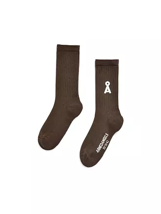 ARMEDANGELS | Socken SAAMUS BOLD scarlet red | braun