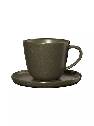 ASA SELECTION | Kaffeetasse mit Untertasse 0,25l Coppa Kuro/Schwarz | dunkelgrün