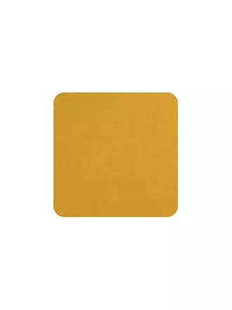 ASA SELECTION | Untersetzer Soft Leather 4er 10x10cm Charcoal | gelb