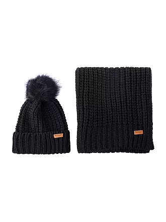 BARBOUR | Geschenkset Beanie und Schal SALTBURN | schwarz