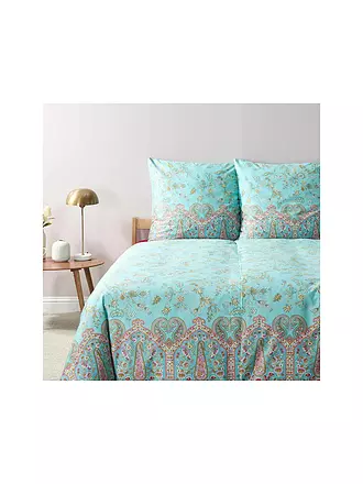 BASSETTI | Satin Bettwäsche INDIAN ROSES 70x90cm/140x200cm Gelb | mint