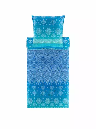 BASSETTI | Satin Bettwäsche KERALA 70x90cm/140x200cm Blau | grün