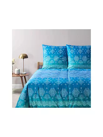 BASSETTI | Satin Bettwäsche KERALA 70x90cm/140x200cm Orange | blau