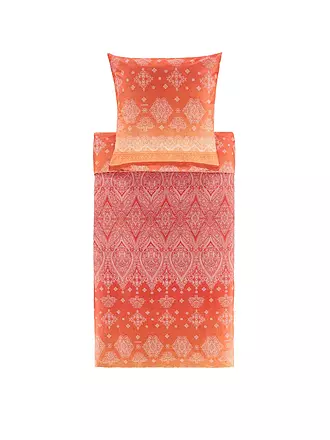 BASSETTI | Satin Bettwäsche KERALA 70x90cm/140x200cm Orange | grün