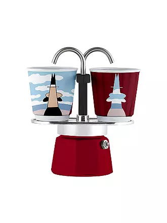 BIALETTI | Espressokocher Mini Express 2 Tassen Rot Dekor | 