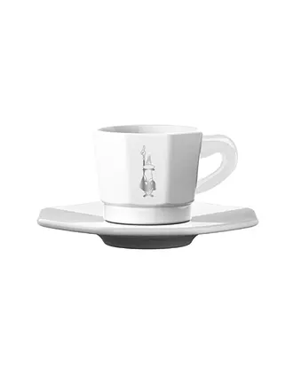 BIALETTI | Espressotassen eckig 4er Set Weiss/Gold | schwarz