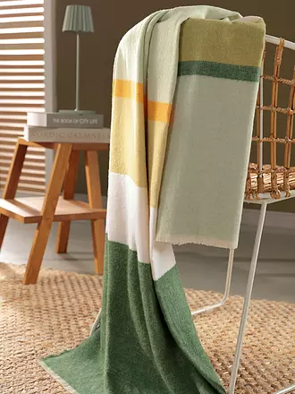 BIEDERLACK | Tagesdecke - Plaid 130x170cm  EVERGREEN Ever Stripe | hellgrün
