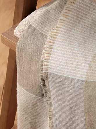 BIEDERLACK | Tagesdecke - Plaid 130x170cm  WHITE SANDSATION White Boucle | camel