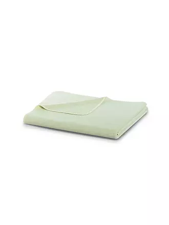 BIEDERLACK | Wohndecke Plaid 150x200cm OVERLOCK-STICH Pearl Mint | hellgrau
