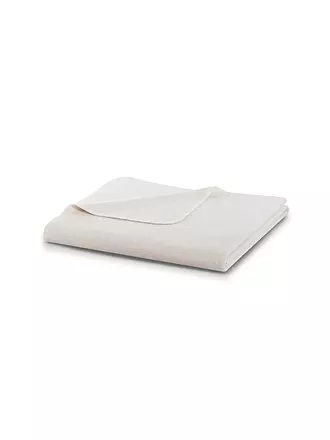 BIEDERLACK | Wohndecke Plaid 150x200cm OVERLOCK-STICH Pearl Mint | hellgrau