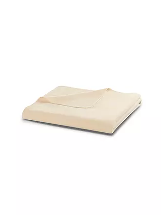 BIEDERLACK | Wohndecke Plaid 150x200cm OVERLOCK-STICH Pearl Mint | beige