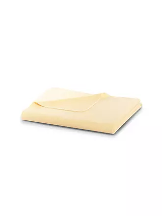 BIEDERLACK | Wohndecke Plaid 150x200cm OVERLOCK-STICH Pearl Oatmeal | gelb