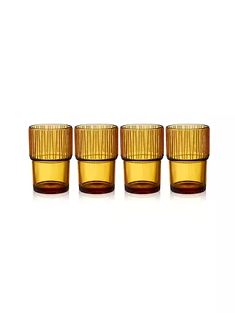 BITZ | Trinkglas KUSINTHA 4er Set 380ml Gruen | orange