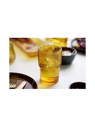 BITZ | Trinkglas KUSINTHA 4er Set 380ml Gruen | orange
