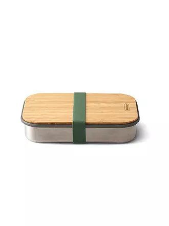 BLACK+BLUM | Frischhaltedose - Sandwichbox Edelstahl/Bambus 22x15cm Olive | olive