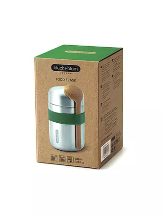 BLACK+BLUM | Thermosbehälter - Food Flask 400ml Olive/Edelstahl | blau