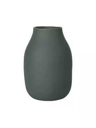 BLOMUS | Keramik Vase COLORA Large 20cm Moonbeam | dunkelgrün