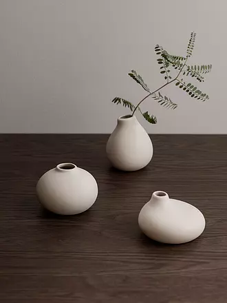 BLOMUS | Set Keramik Vasen NONA 3-teilig Bark | weiss