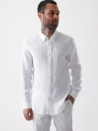 BOSS | Leinenhemd Slim Fit H-ROAN | hellblau