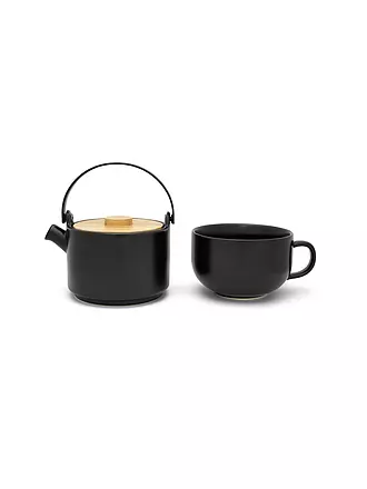 BREDEMEIJER | Tea for one Umea mit Bambusdeckel 0,5l Schwarz | camel