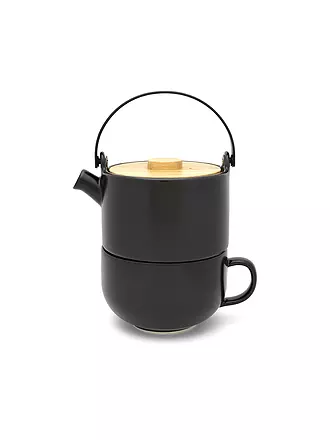 BREDEMEIJER | Teekanne TEA FOR ONE UMEA 0,5l Lehmgrau / Bamb | schwarz