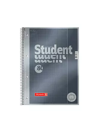 BRUNNEN VERLAG | Brunnen Collegeblock Premium A4  Kariert Spiralbindung 80 Blatt | keine Farbe