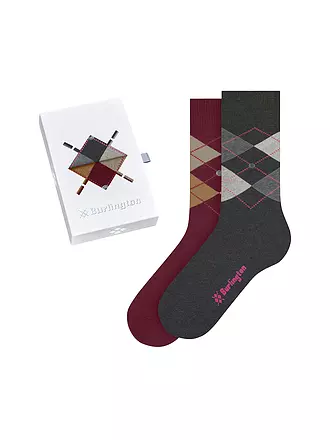 BURLINGTON | Damen Socken 2er Pkg. BASIC GIFT BOX 36-41 sortiment | dunkelrot