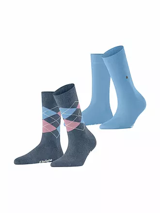 BURLINGTON | Damen Socken EVERYDAY 2-er Pkg 36-41 light grey | blau