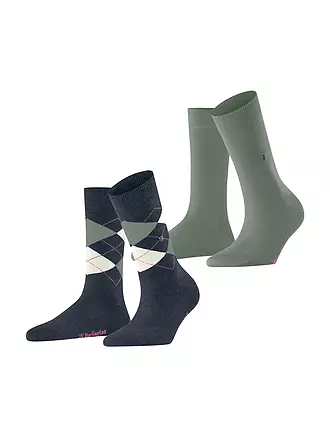 BURLINGTON | Damen Socken EVERYDAY 2-er Pkg 36-41 navy white | dunkelrot