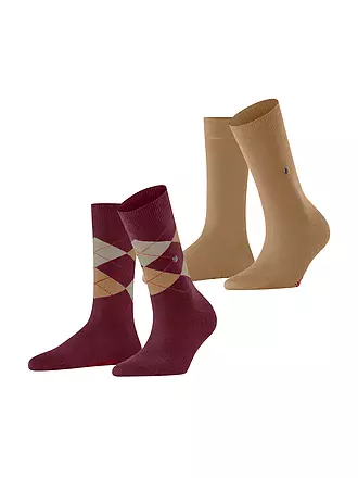 BURLINGTON | Damen Socken EVERYDAY 2-er Pkg 36-41 wine | beige