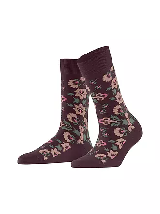 BURLINGTON | Damen Socken VELVET BLOOMS 36-41 marine | dunkelrot