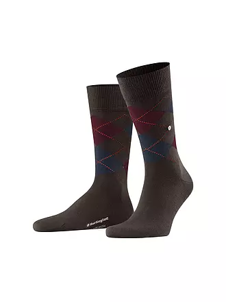 BURLINGTON | Herren Socken EDINBURGH dark brown | hellgrün