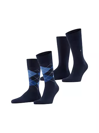 BURLINGTON | Herren Socken EVERYDAY 2-er Pkg. 40-46 anthracite mel. | blau