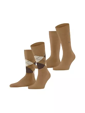 BURLINGTON | Herren Socken EVERYDAY 2-er Pkg. 40-46 black | camel