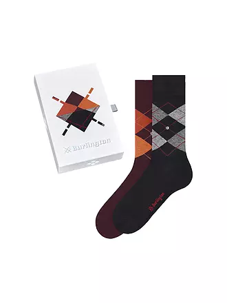 BURLINGTON | Herren Socken Geschenkebox 2er Pkg 40-46 sortiment | dunkelrot