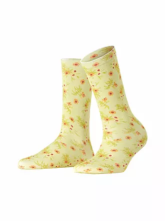 BURLINGTON | Socken FLORAL ROMANCE 36-41 sesame | hellgrün