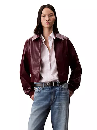 CALVIN KLEIN JEANS | Jacke in Lederoptik | dunkelrot