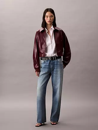 CALVIN KLEIN JEANS | Jacke in Lederoptik | dunkelrot